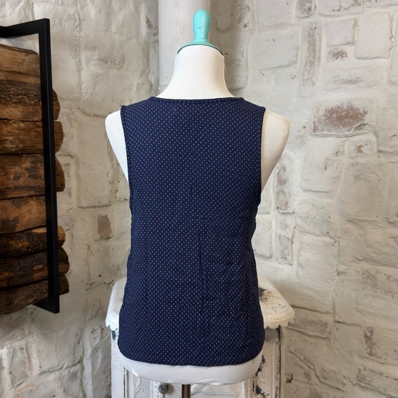 Modcloth Navy Sleeveless Tank with Dots - Picture 2 of 6